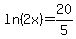ln%282x%29=20%2F5
