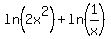ln%282x%5E2%29+%2B+ln%281%2Fx%29