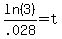 ln%283%29%2F.028+=+t