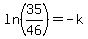 ln%2835%2F46%29=-k