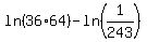 ln%2836%2A64%29-ln%281%2F243%29