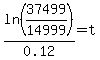 ln%2837499%2F14999%29%2F0.12+=+t