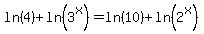 ln%284%29%2Bln%283%5Ex%29=ln%2810%29%2Bln%282%5Ex%29