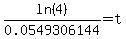 ln%284%29%2F0.0549306144=t