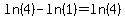 ln%284%29+-+ln%281%29+=+ln%284%29