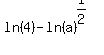 ln%284%29-ln%28a%29%5E%281%2F2%29%29
