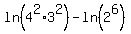 ln%284%5E2%2A3%5E2%29+-ln%282%5E6%29