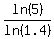 ln%285%29%2Fln%281.4%29
