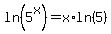 ln%285%5Ex%29=x%2Aln%285%29