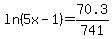 ln%285x-1%29=70.3%2F741