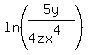 ln%285y%2F%284zx%5E4%29%29