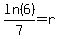 ln%286%29%2F7=r