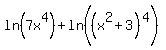 ln%287x%5E4%29%2Bln%28%28x%5E2%2B3%29%5E4%29