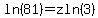 ln%2881%29=zln%283%29