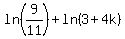 ln%289%2F11%29%2B+ln%283%2B4k%29