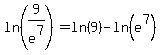 ln%289%2Fe%5E7%29=ln%289%29-ln%28e%5E7%29