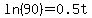 ln%2890%29+=+0.5t