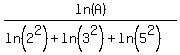 ln%28A%29%2F%28ln%282%5E2%29%2Bln%283%5E2%29%2Bln%285%5E2%29%29