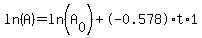 ln%28A%29=ln%28A%5B0%5D%29%2B-0.578%2At%2A1