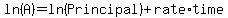 ln%28A%29=ln%28Principal%29%2Brate%2Atime