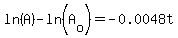 ln%28A%29-ln%28A%5Bo%5D%29=-0.0048t