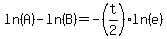 ln%28A%29-ln%28B%29=-%28t%2F2%29%2Aln%28e%29