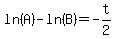 ln%28A%29-ln%28B%29=-t%2F2