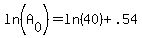 ln%28A%5B0%5D%29+=+ln%2840%29+%2B+.54