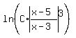 ln%28C%2Aabs%28%28x-5%29%2F%28x-3%29%29%5E3%29