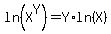 ln%28X%5EY%29=Y%2Aln%28X%29