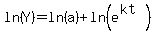 ln%28Y%29=ln%28a%29%2Bln%28e%5E%28kt%29%29