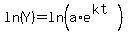 ln%28Y%29=ln%28a%2Ae%5E%28kt%29%29
