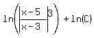 ln%28abs%28%28x-5%29%2F%28x-3%29%29%5E3%29%2Bln%28C%29