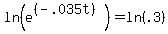 ln%28e%5E%28%28-.035t%29%29%29+=+ln%28.3%29