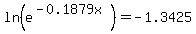ln%28e%5E%28-0.1879x%29%29=-1.3425