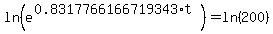 ln%28e%5E%280.8317766166719343%2At%29%29=ln%28200%29