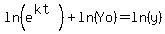 ln%28e%5E%28kt%29%29%2Bln%28Yo%29=ln%28y%29