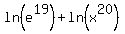 ln%28e%5E19%29%2Bln%28x%5E20%29+
