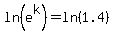 ln%28e%5Ek%29=ln%281.4%29