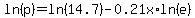 ln%28p%29=ln%2814.7%29-0.21x%2Aln%28e%29