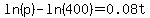 ln%28p%29-ln%28400%29=0.08t