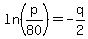 ln%28p%2F80%29=-q%2F2