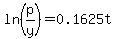 ln%28p%2Fy%29=0.1625t