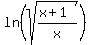 ln%28sqrt%28%28x%2B1%29%2Fx%29%29
