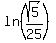 ln%28sqrt%285%29%2F25%29