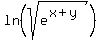 ln%28sqrt%28e%5E%28x%2By%29%29%29
