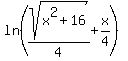 ln%28sqrt%28x%5E2%2B16%29%2F4%2Bx%2F4%29