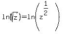 ln%28sqrt%28z%29%29=ln%28z%5E%281%2F2%29%5E%22%22%29