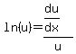 ln%28u%29+=+%28du%2Fdx%29%2Fu
