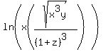 ln%28x%28sqrt%28x%5E3y%29%2F%28%281%2Bz%29%5E3%29%29%29